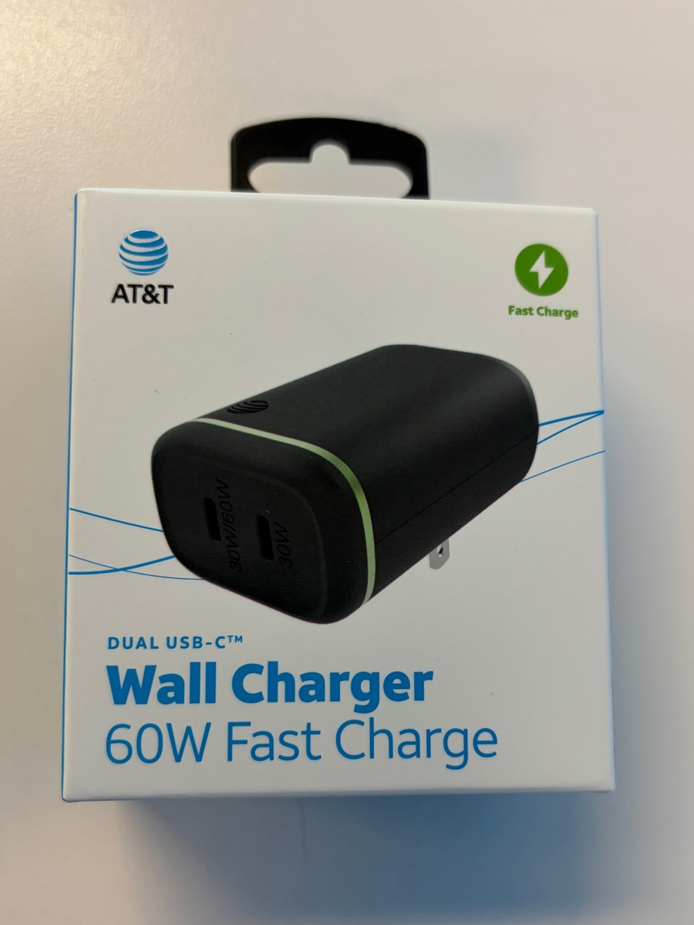 AT&T 60W Dual USB-C Fast Charge Wall Charger - NEW IN BOX